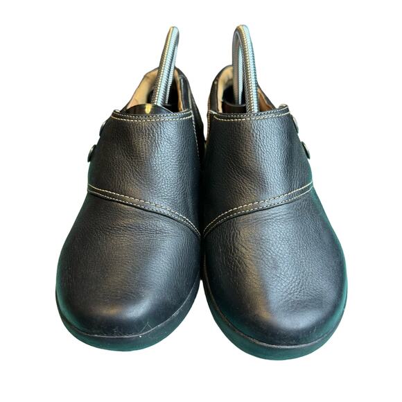 Clarks Unstructured Black Slip On Leather Loafers Size 9.5 - Picture 5 of 7